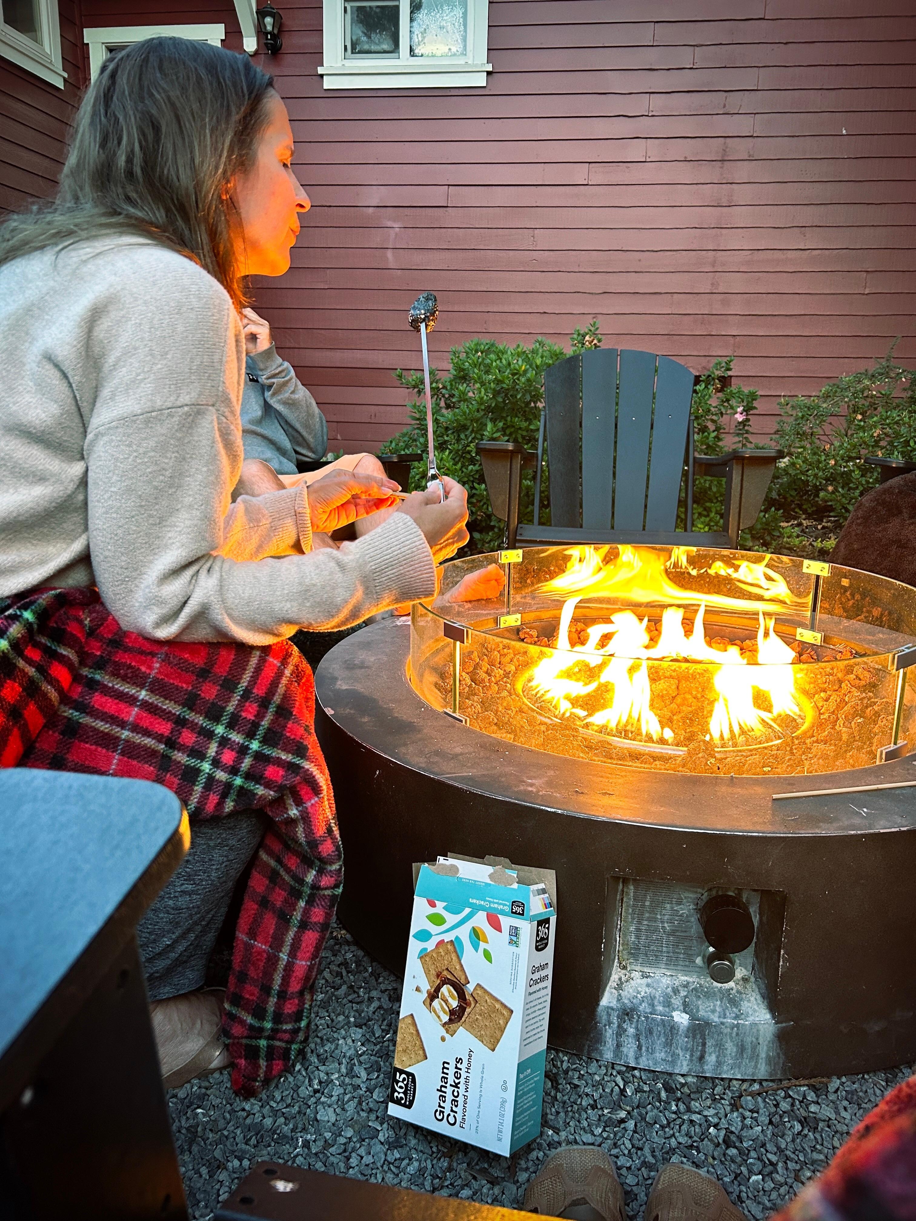 Relaxing by the fire pit