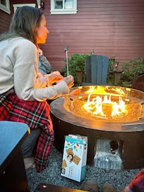 Relaxing by the fire pit