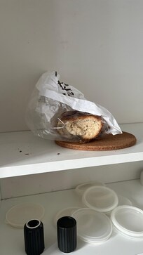 left over bread in the cabinet.