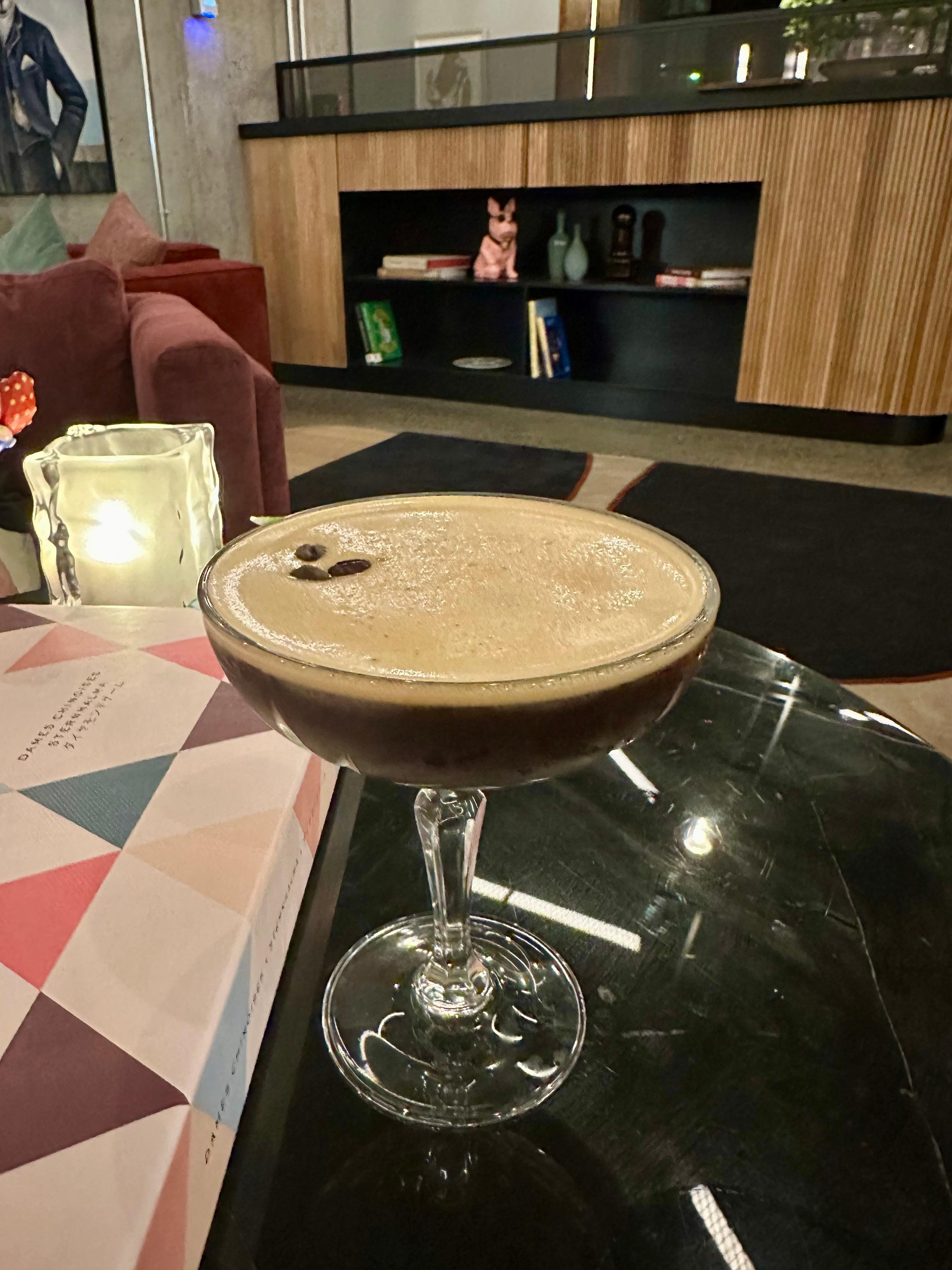 Enjoying an espresso martini