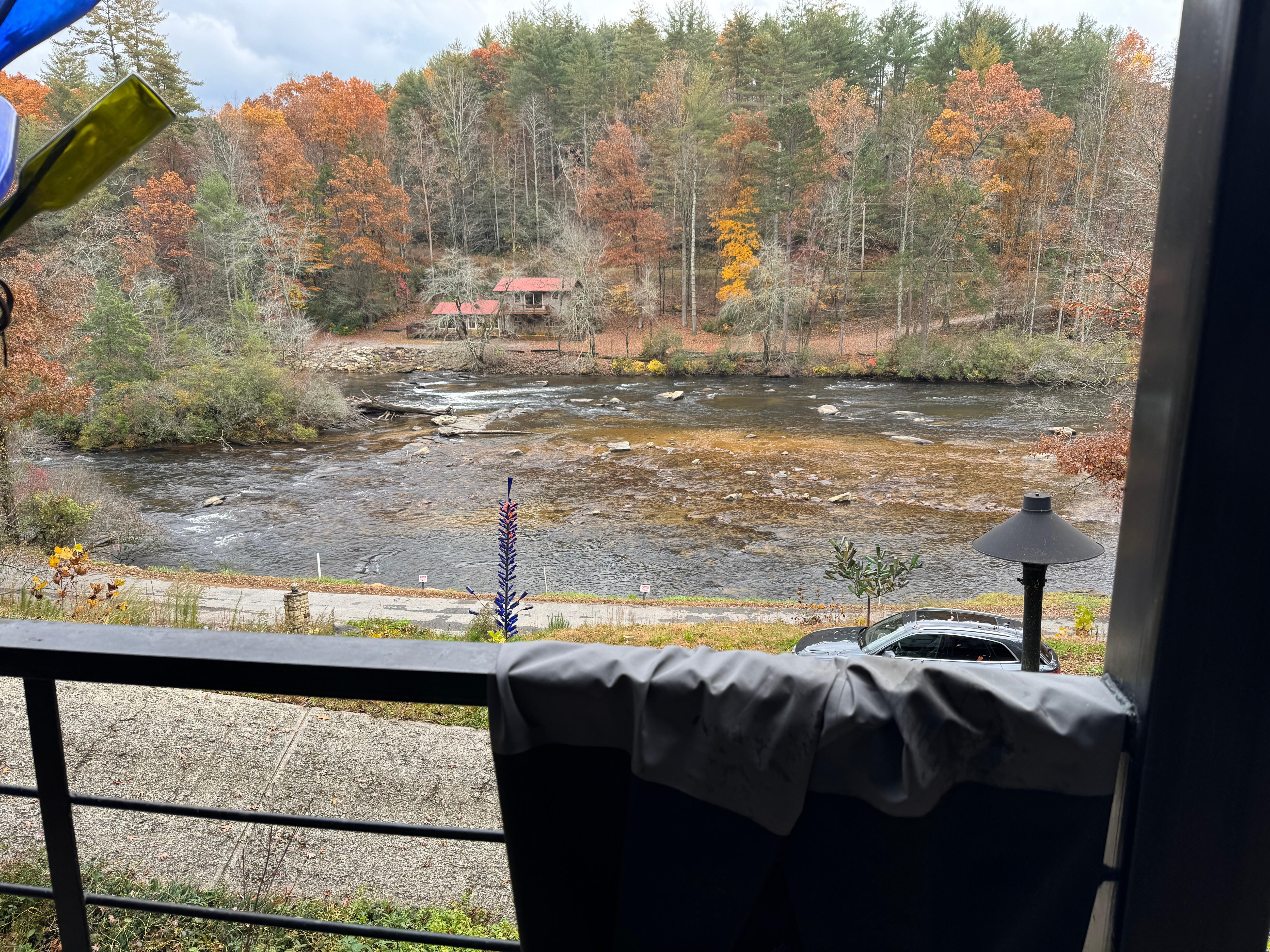 Great view of the river from the porch.