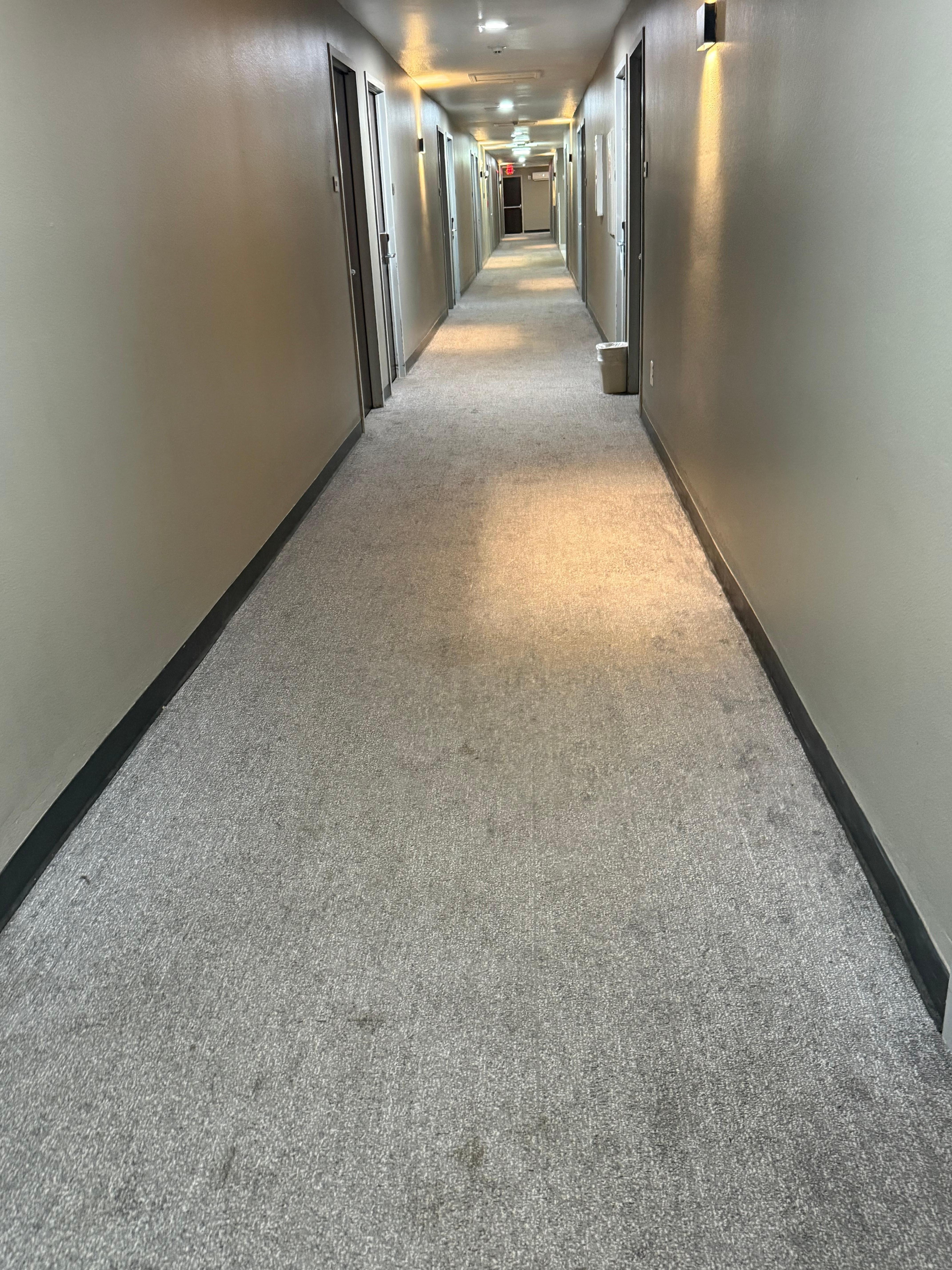 Carpets on room floors. 