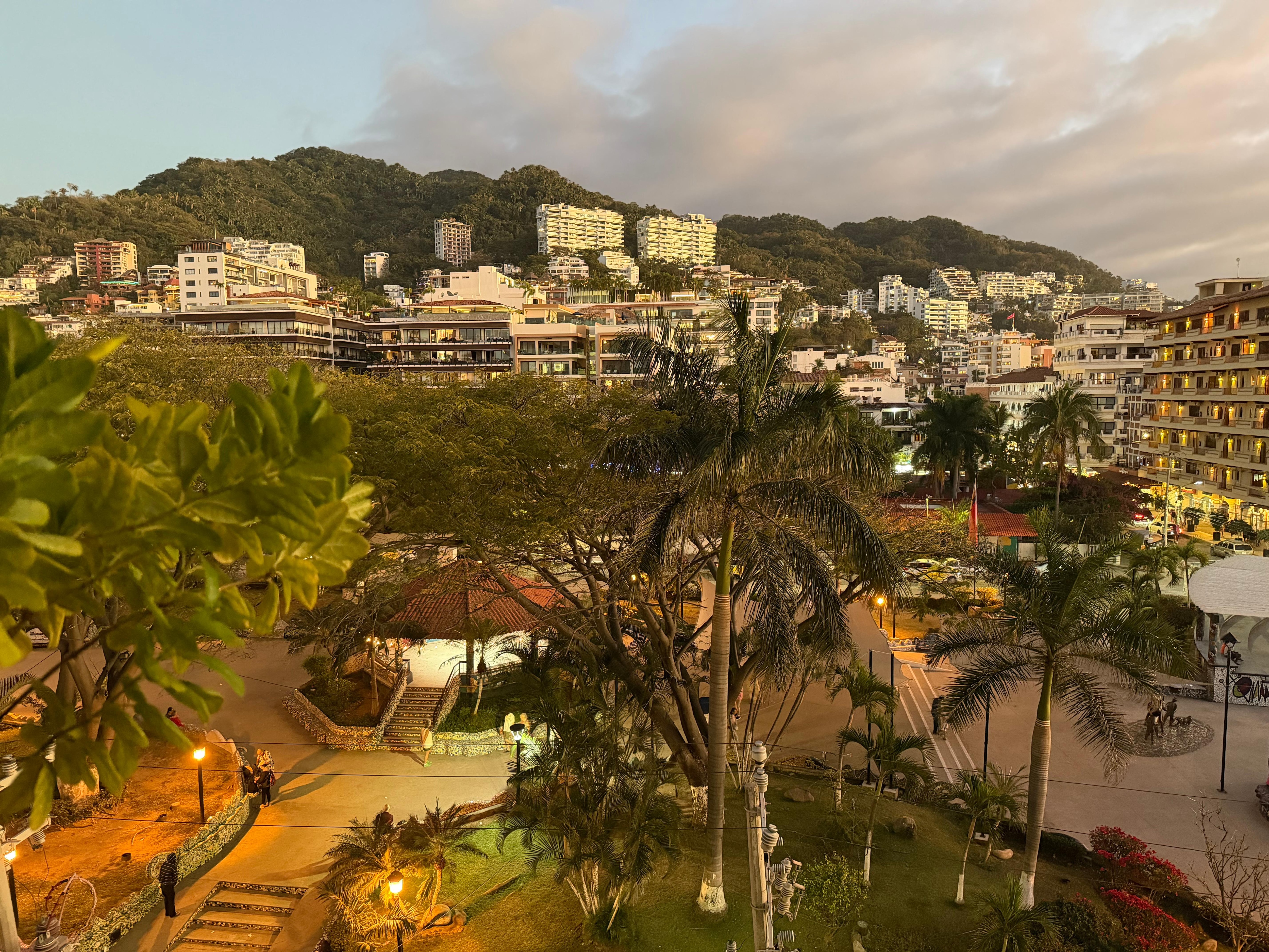 Evening views from the balcony. 