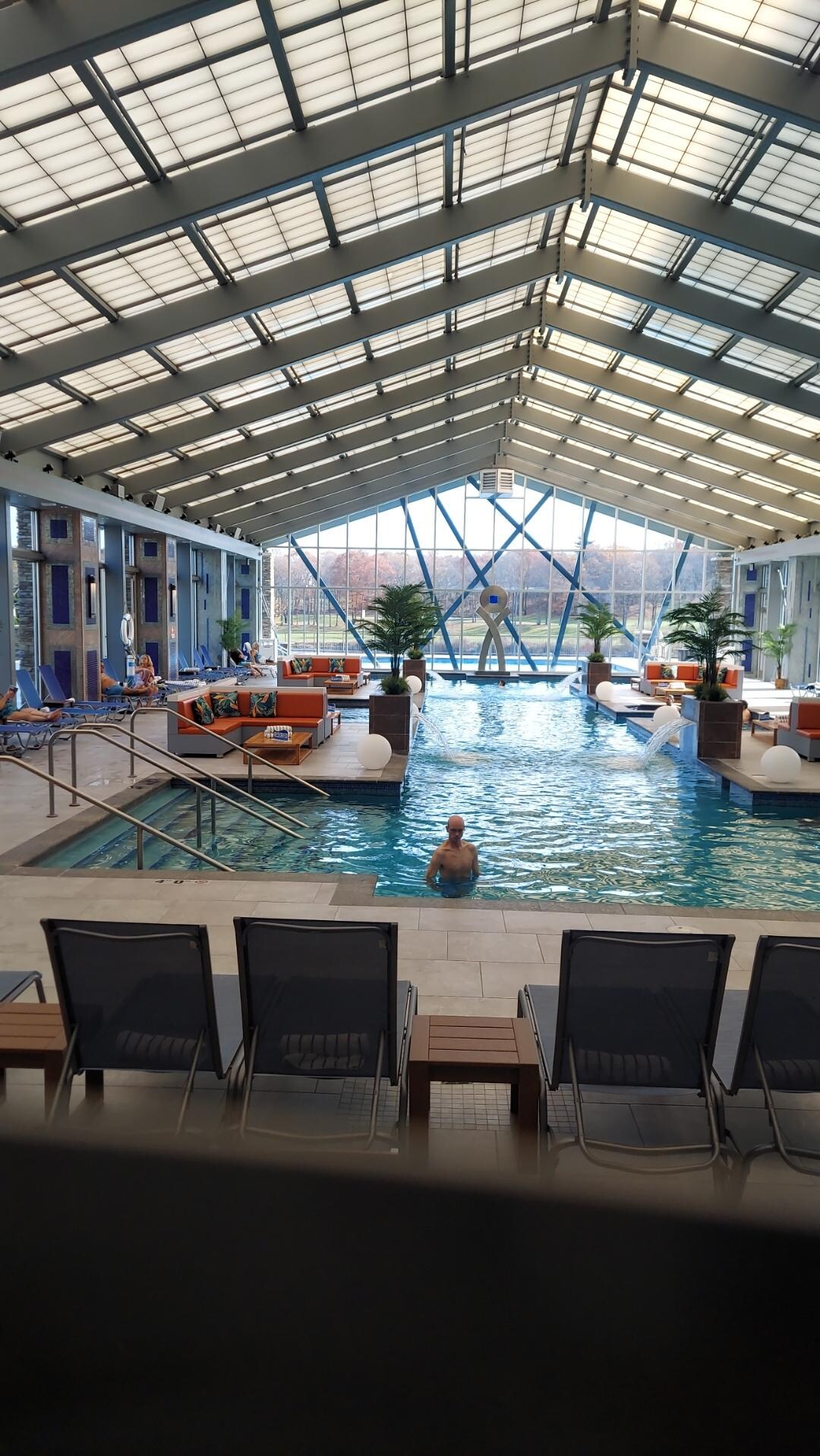 Indoor pool which was nice and warm inside with great drinks 