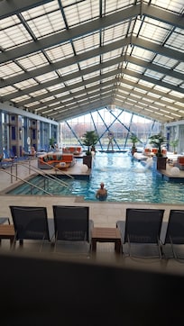 Indoor pool which was nice and warm inside with great drinks