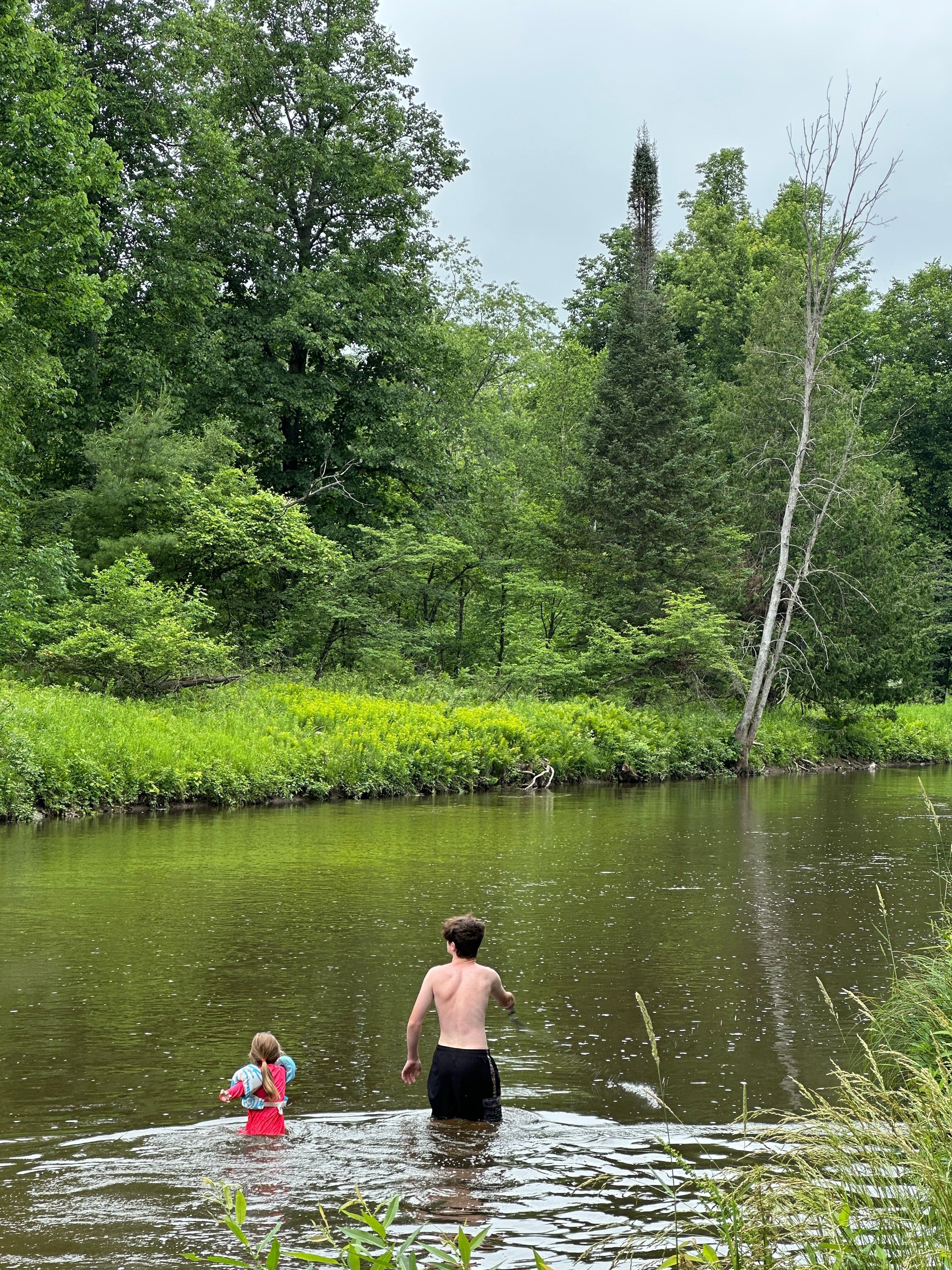 Walking up the river 