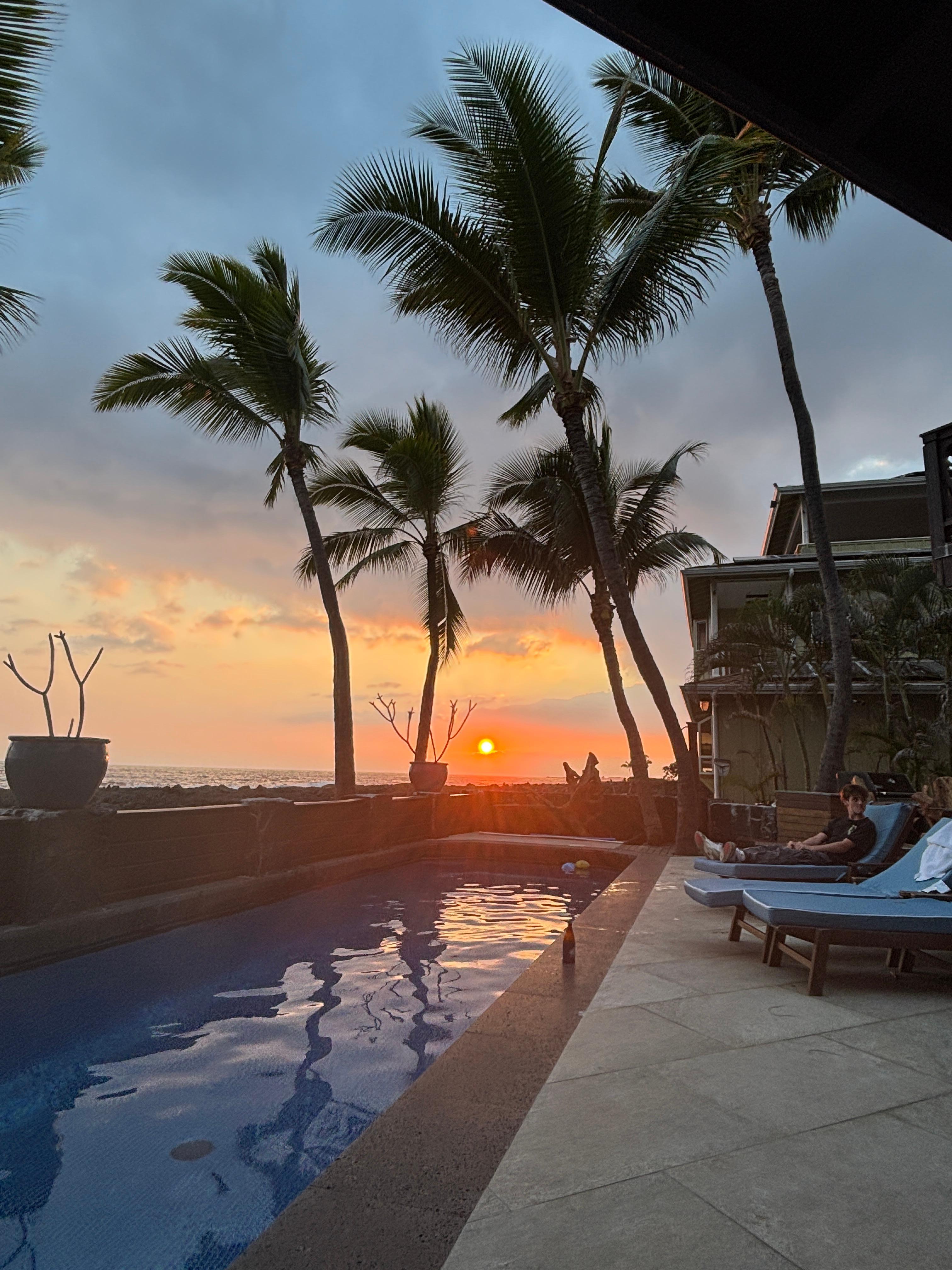 Sunset view by the pool