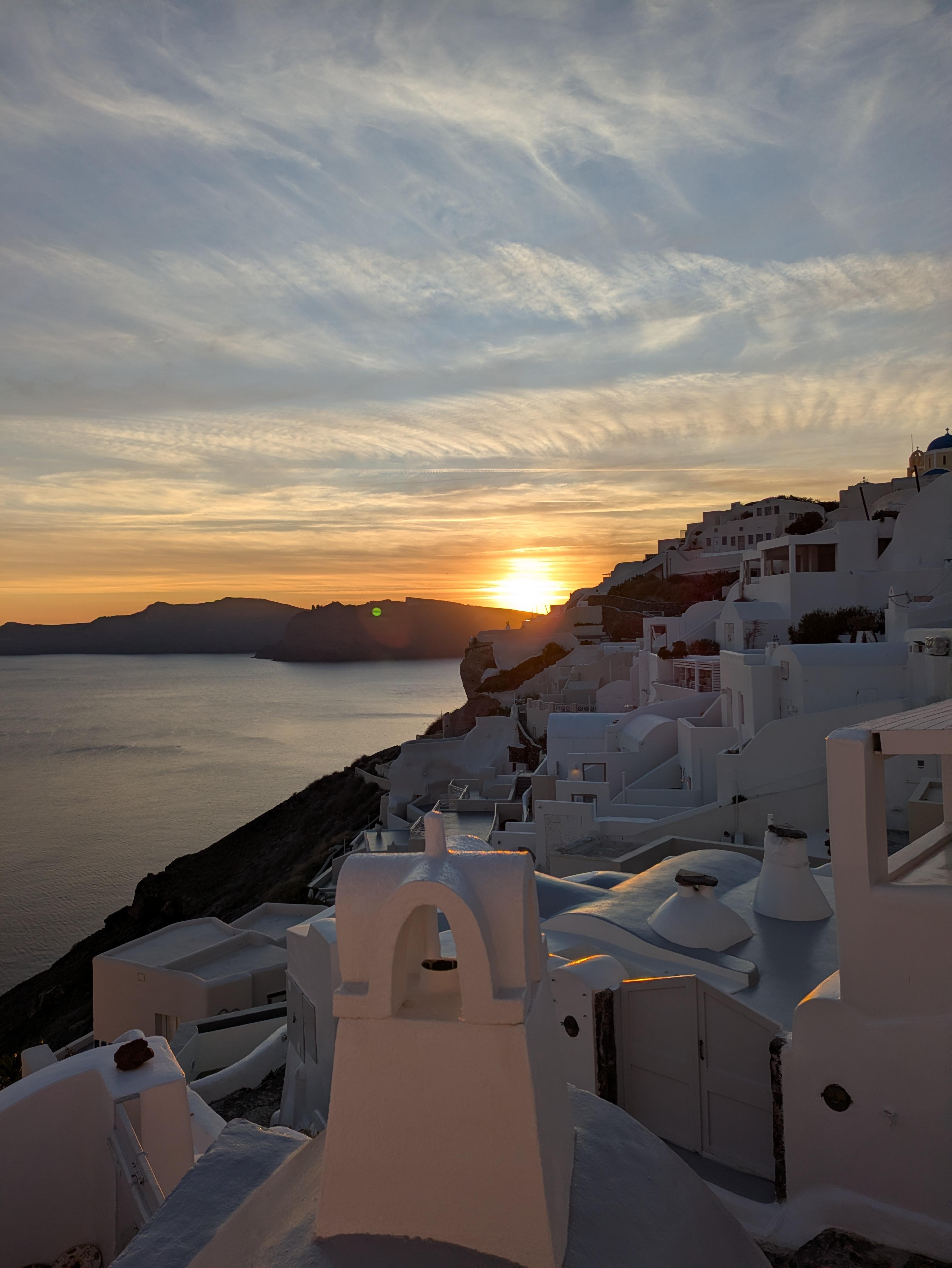 部屋の前から見えた綺麗な夕日