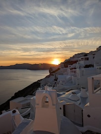 部屋の前から見えた綺麗な夕日
