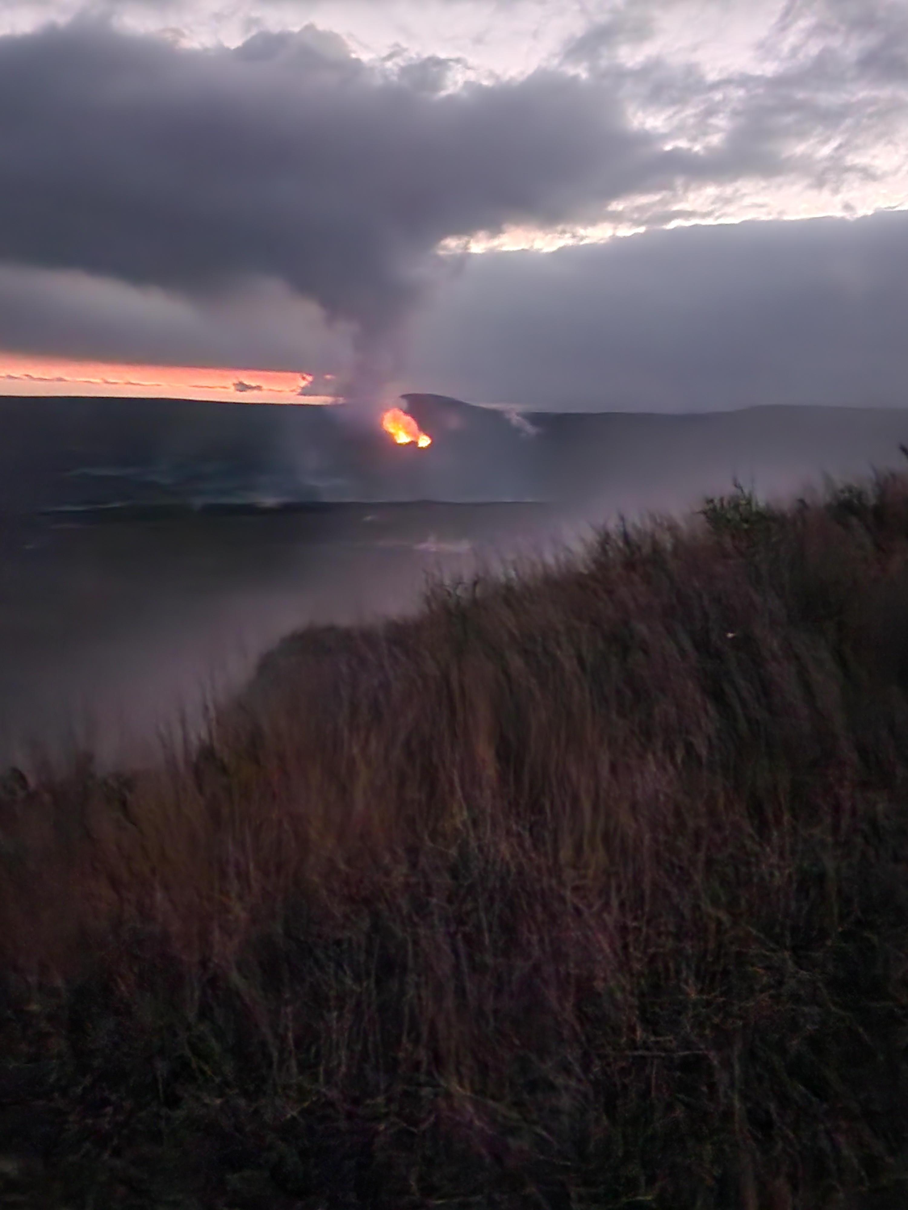 Evening volcano glow