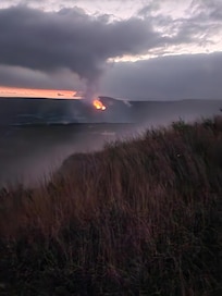 Evening volcano glow
