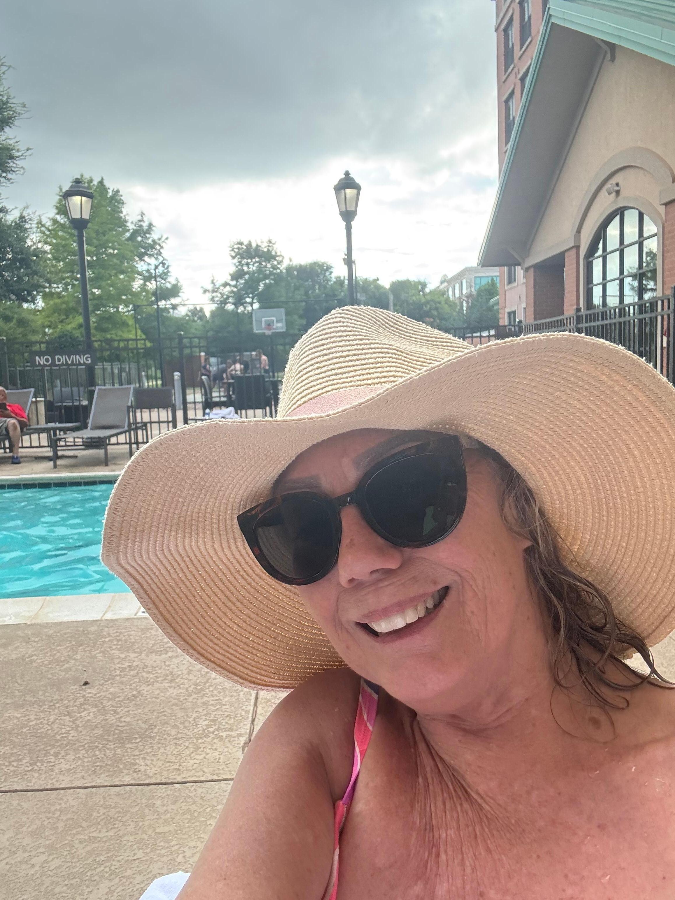 Relaxing by the outdoor pool on Fourth of July 2025