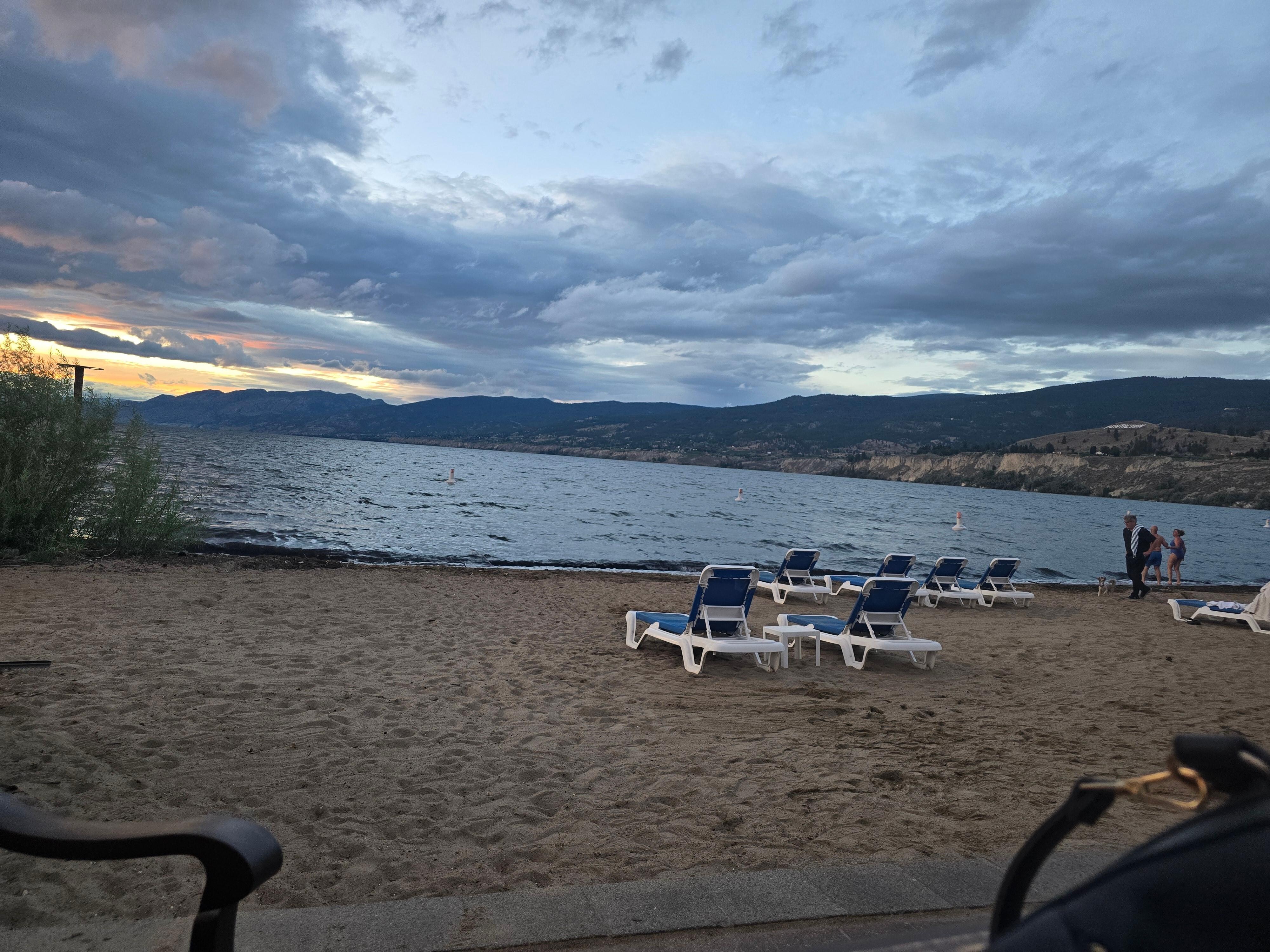 Private beach at sunset