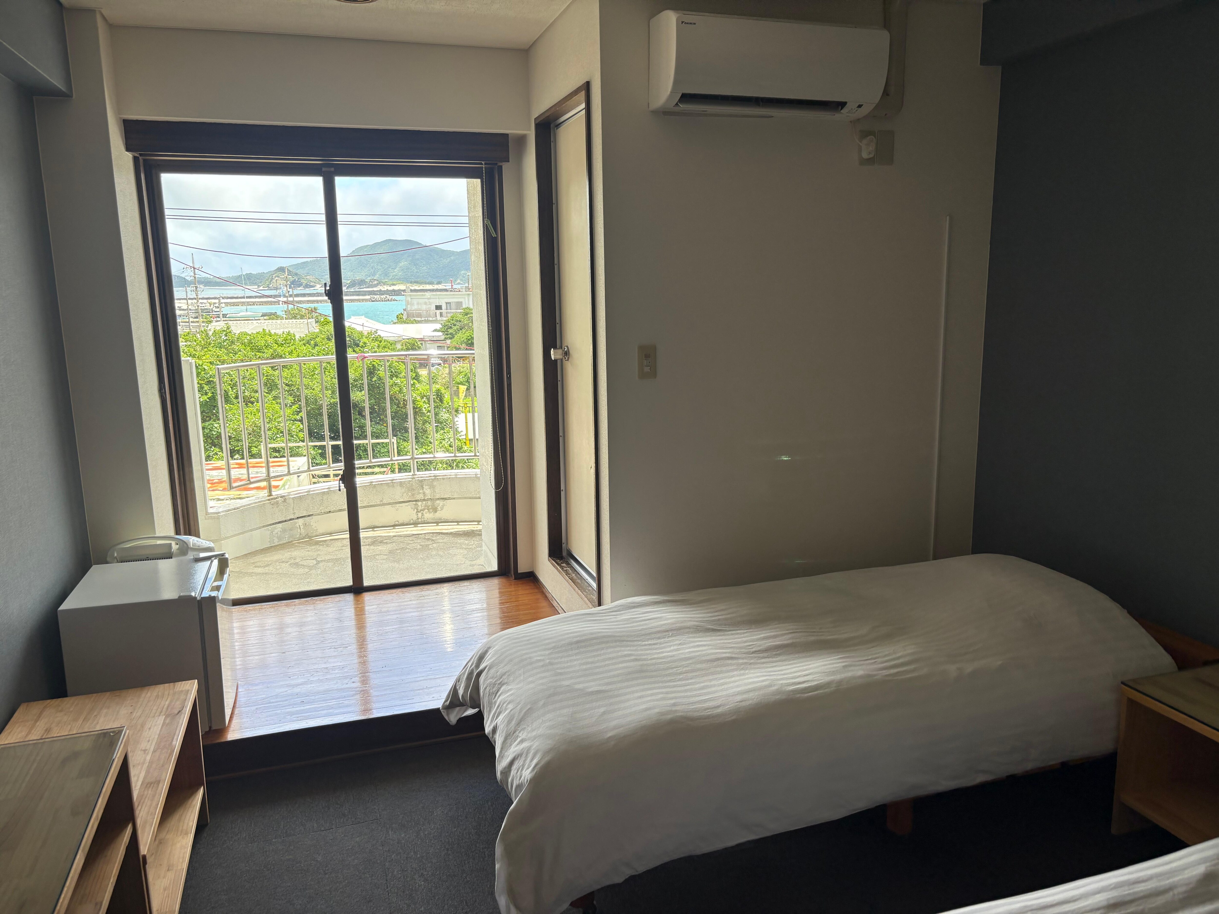 Our room with a view of the port 