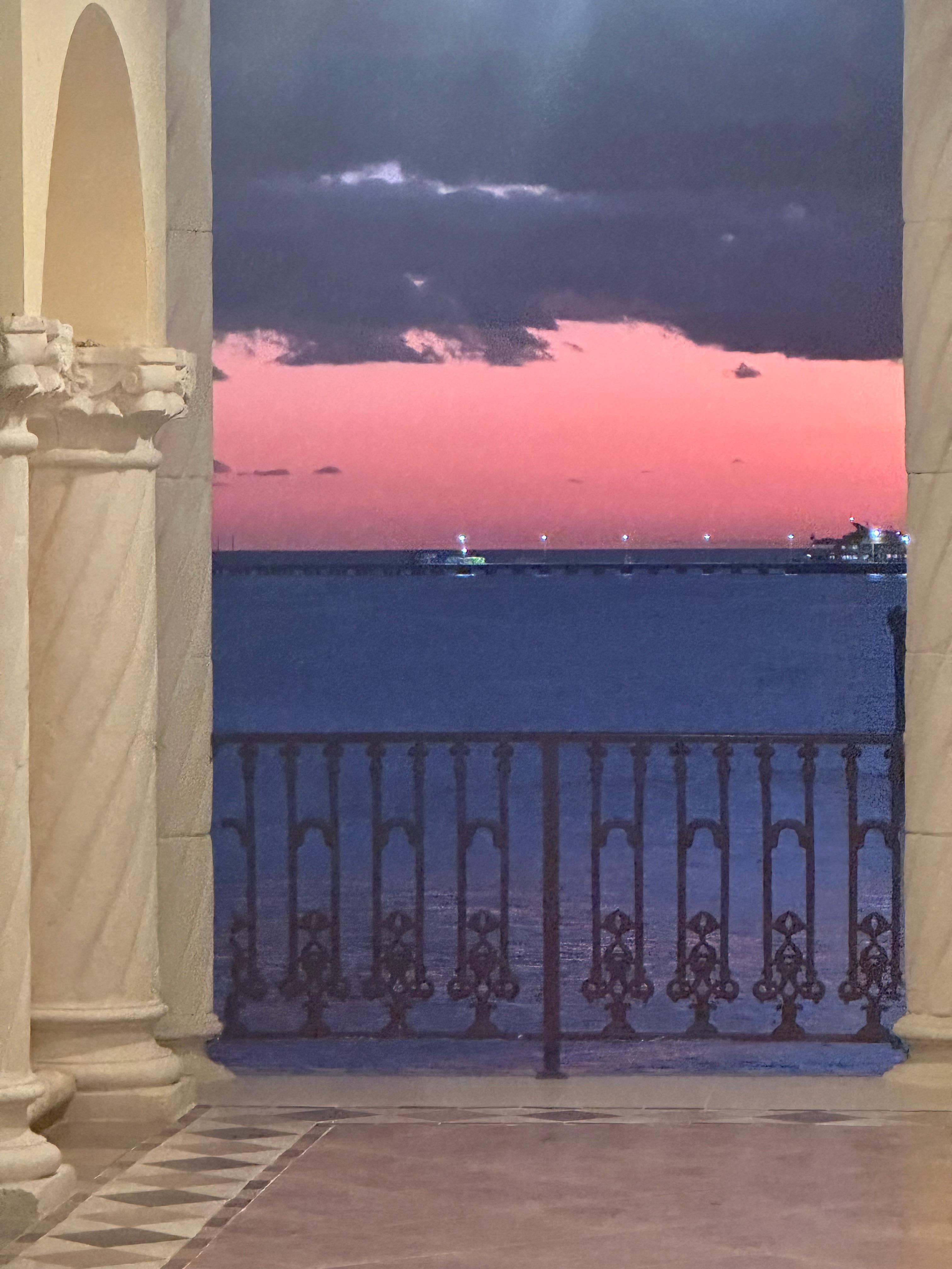 From resort walkway. 