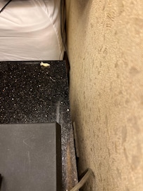 Food crumbs on nightstand