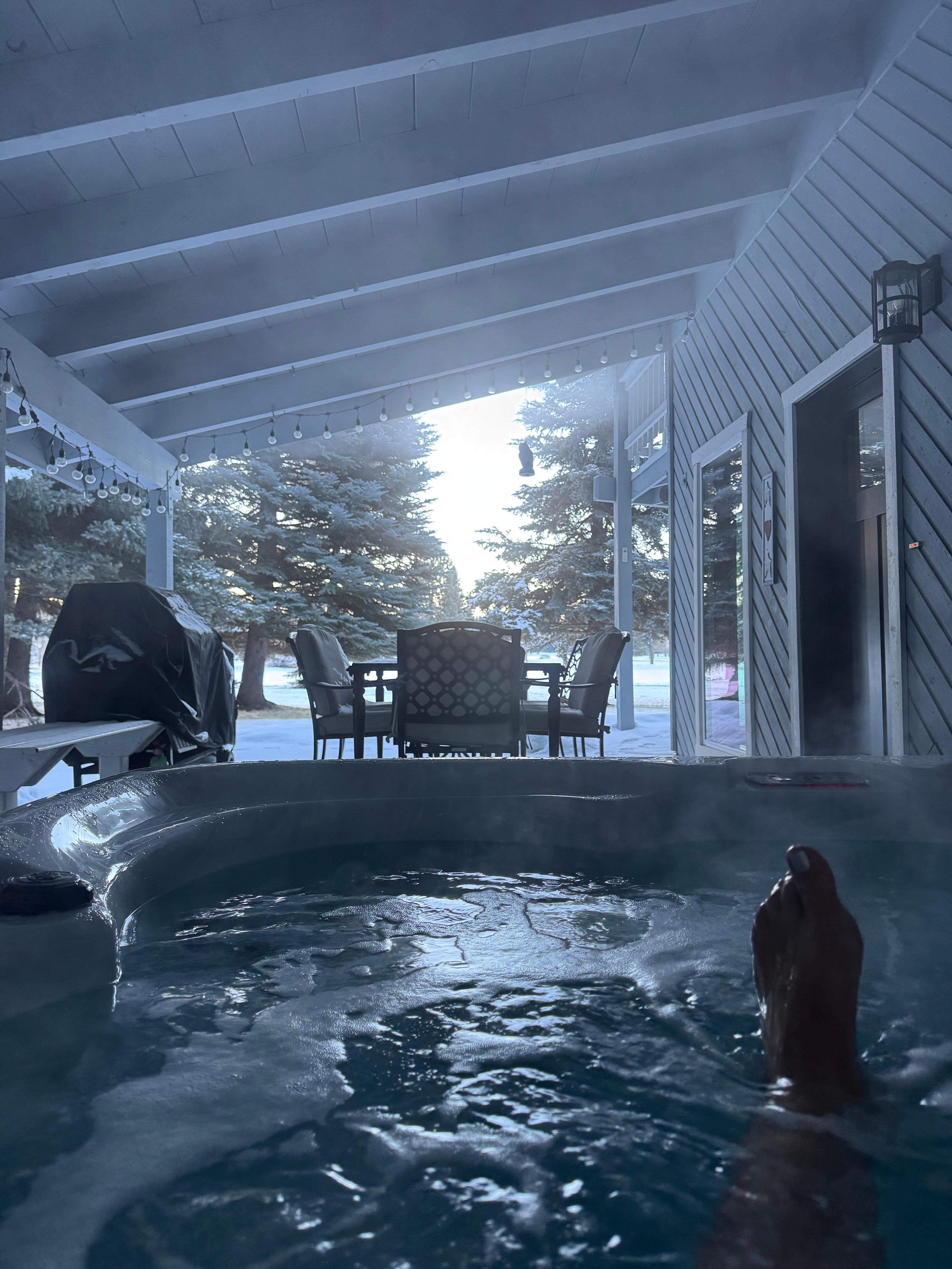 Morning hot tub