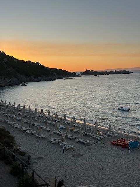 Sunset at the beach near the hotel.