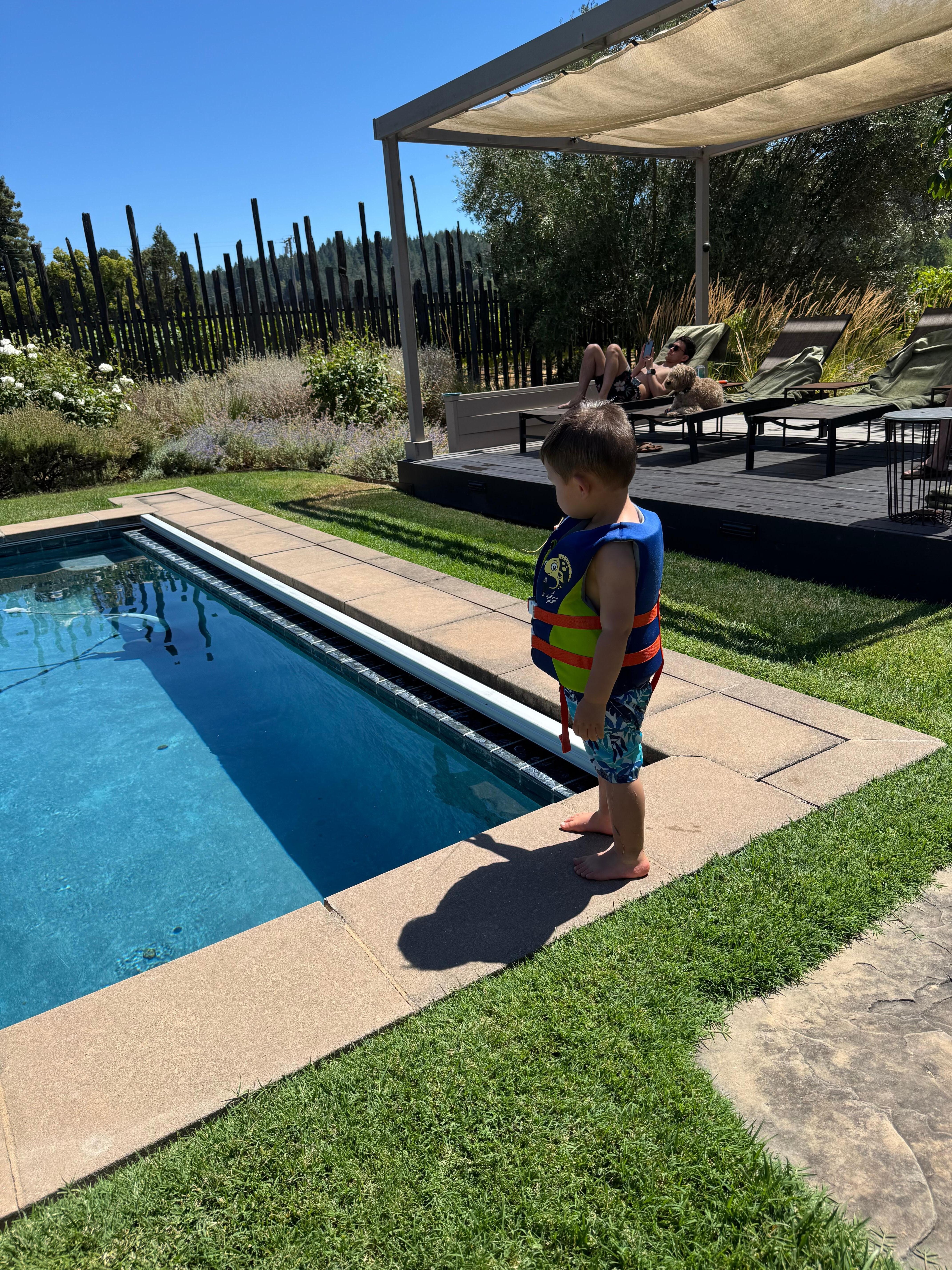Noah loved the pool