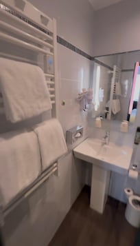 Still shot of video. Bathroom