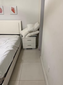 No pilow cover, dirty pillow.