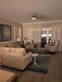 Living room, kitchen and middle bedroom