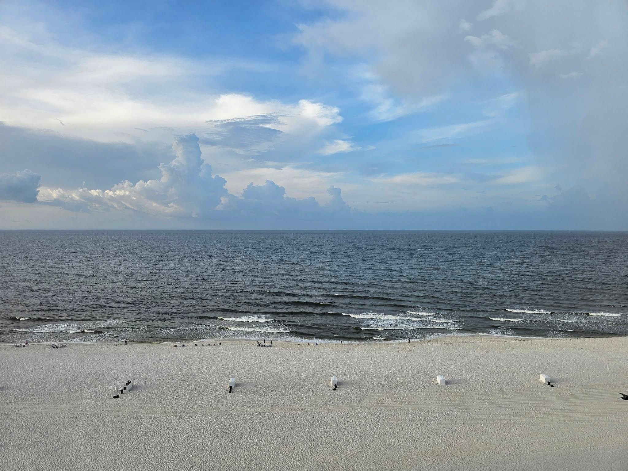 View of the beach from the balcony