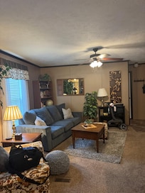 Quaint peace living room with throw blankets