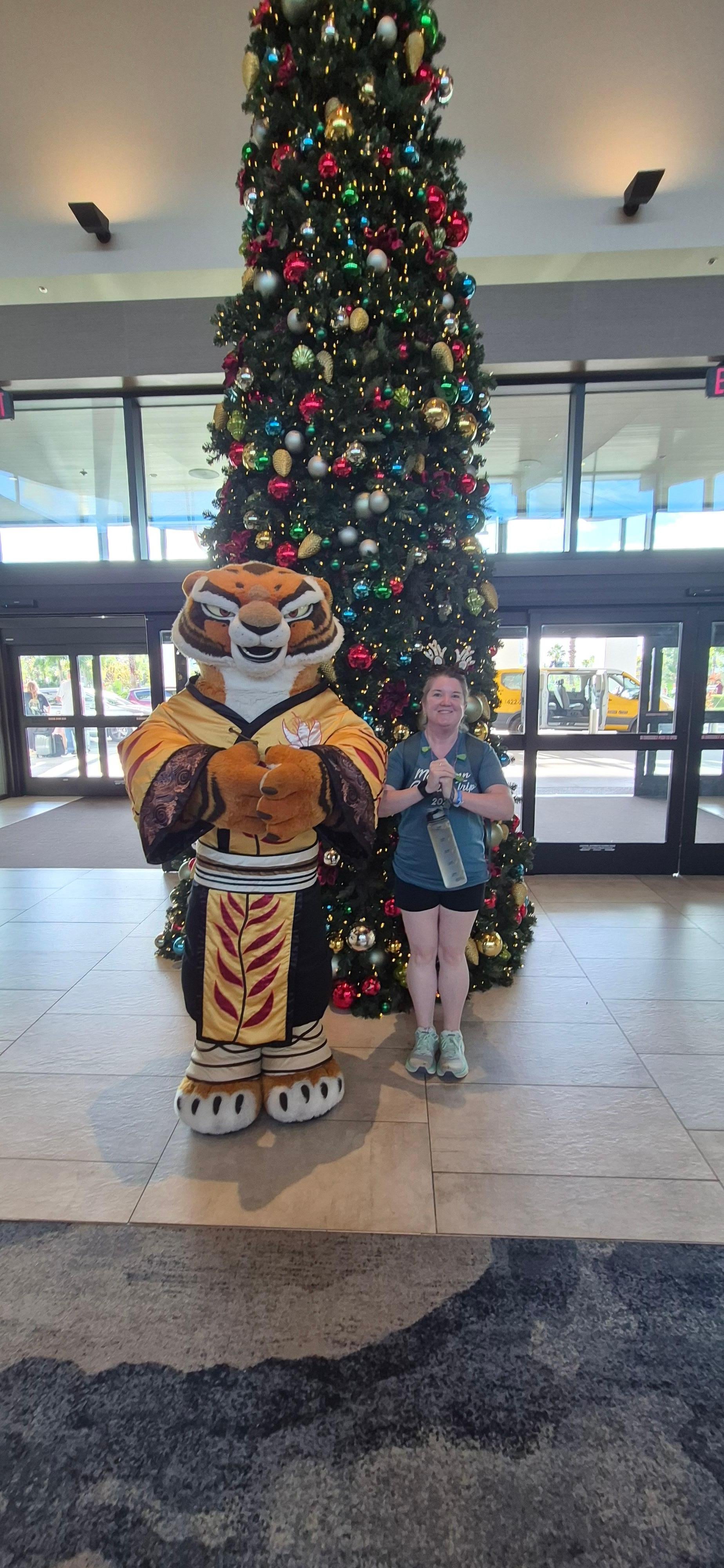 Character meeting in the lobby at Dockside.