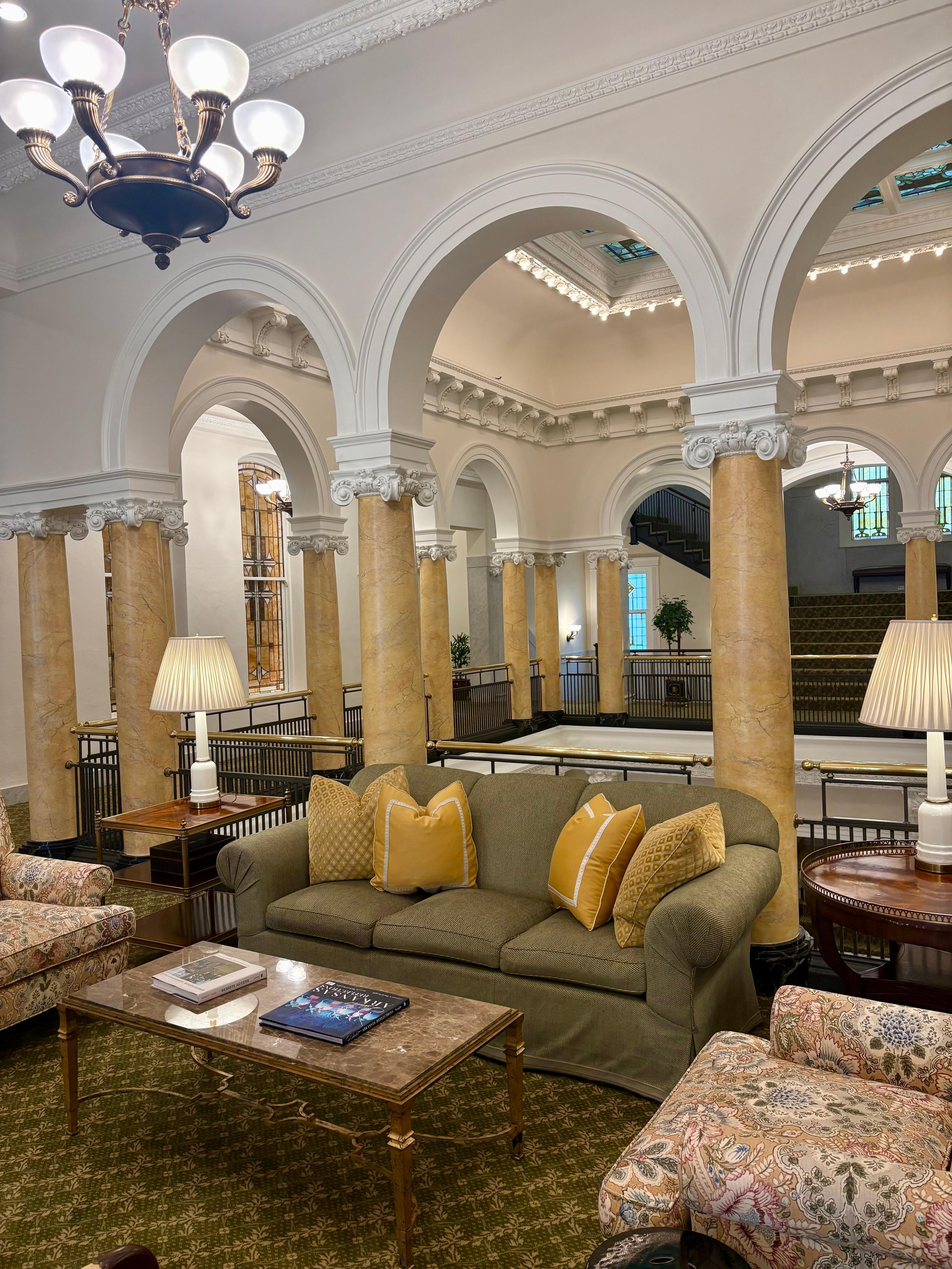 We loved the huge lobby with its antique tile floors and beautiful arches.
