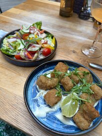House salad, and lite bites squid - also very delicious