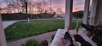 Front porch at sunset