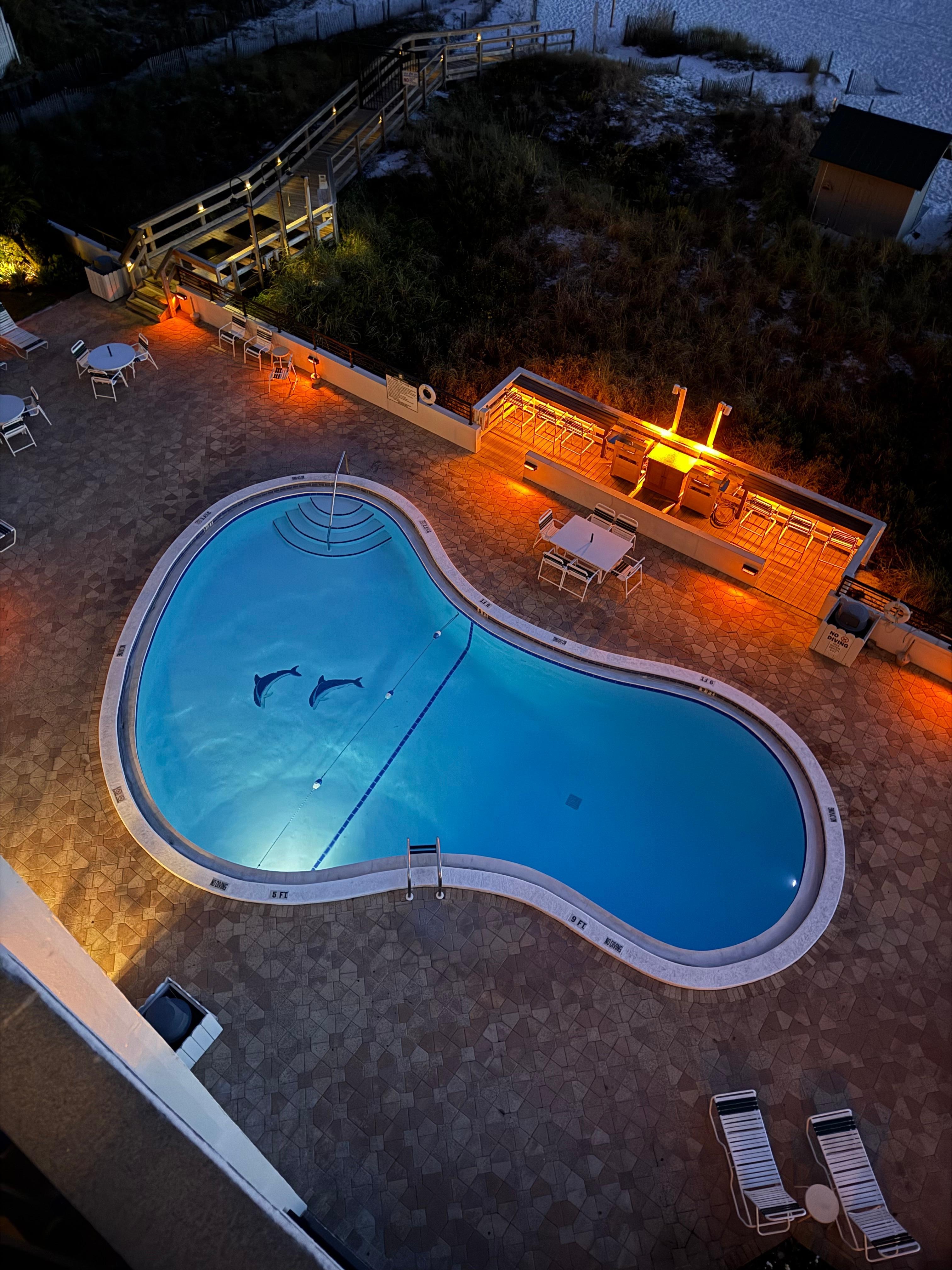 Pool at night
