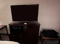 Great TV! Large screen, bigger than most hotels I've stayed in. Decent channel selection, but no local stations or local sports channels.
