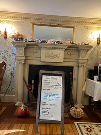 Lovely dining room with a look at the breakfast menu for the day.