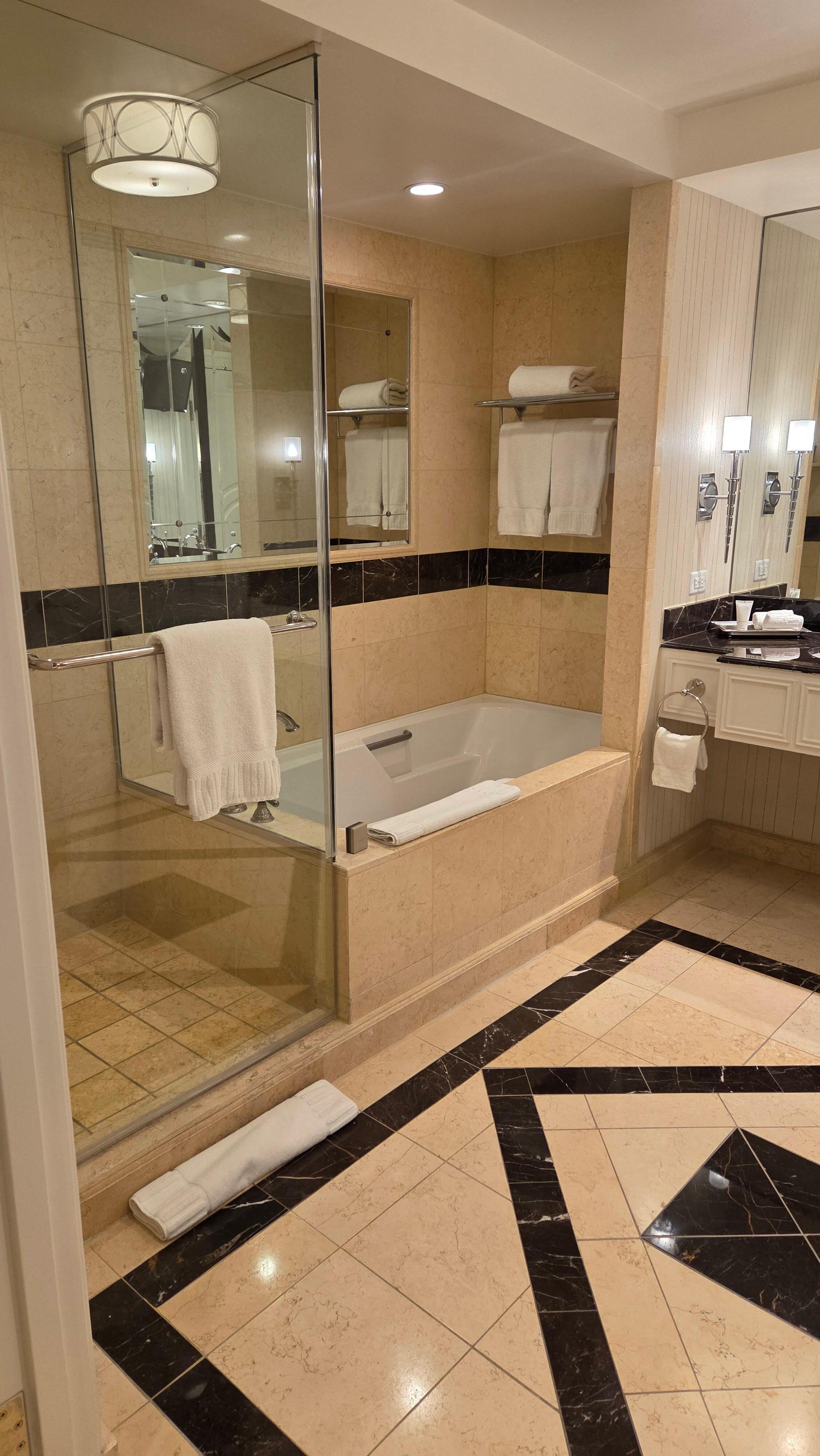 Gorgeous and spacious restroom. 