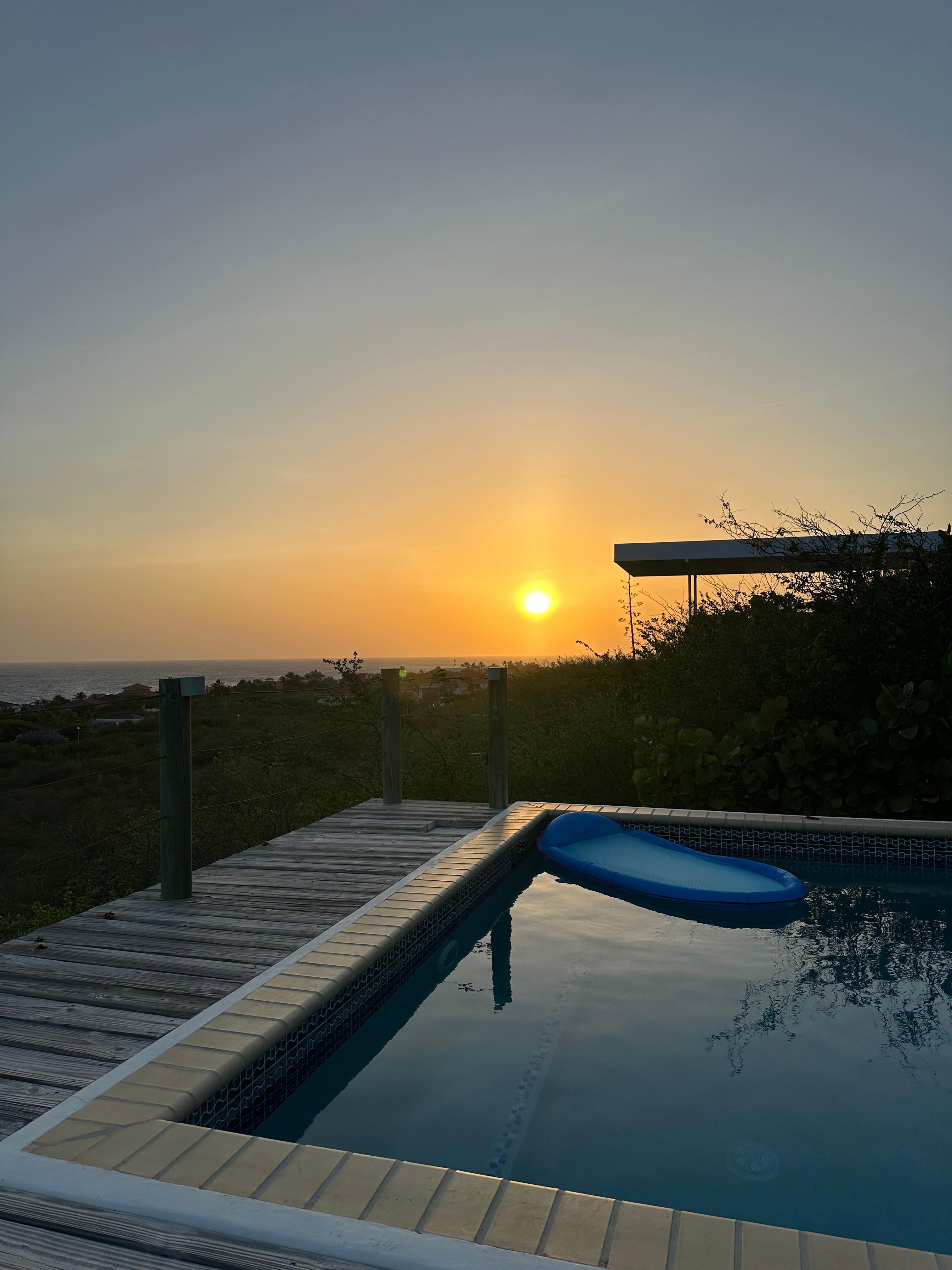 Sunset at the pool deck