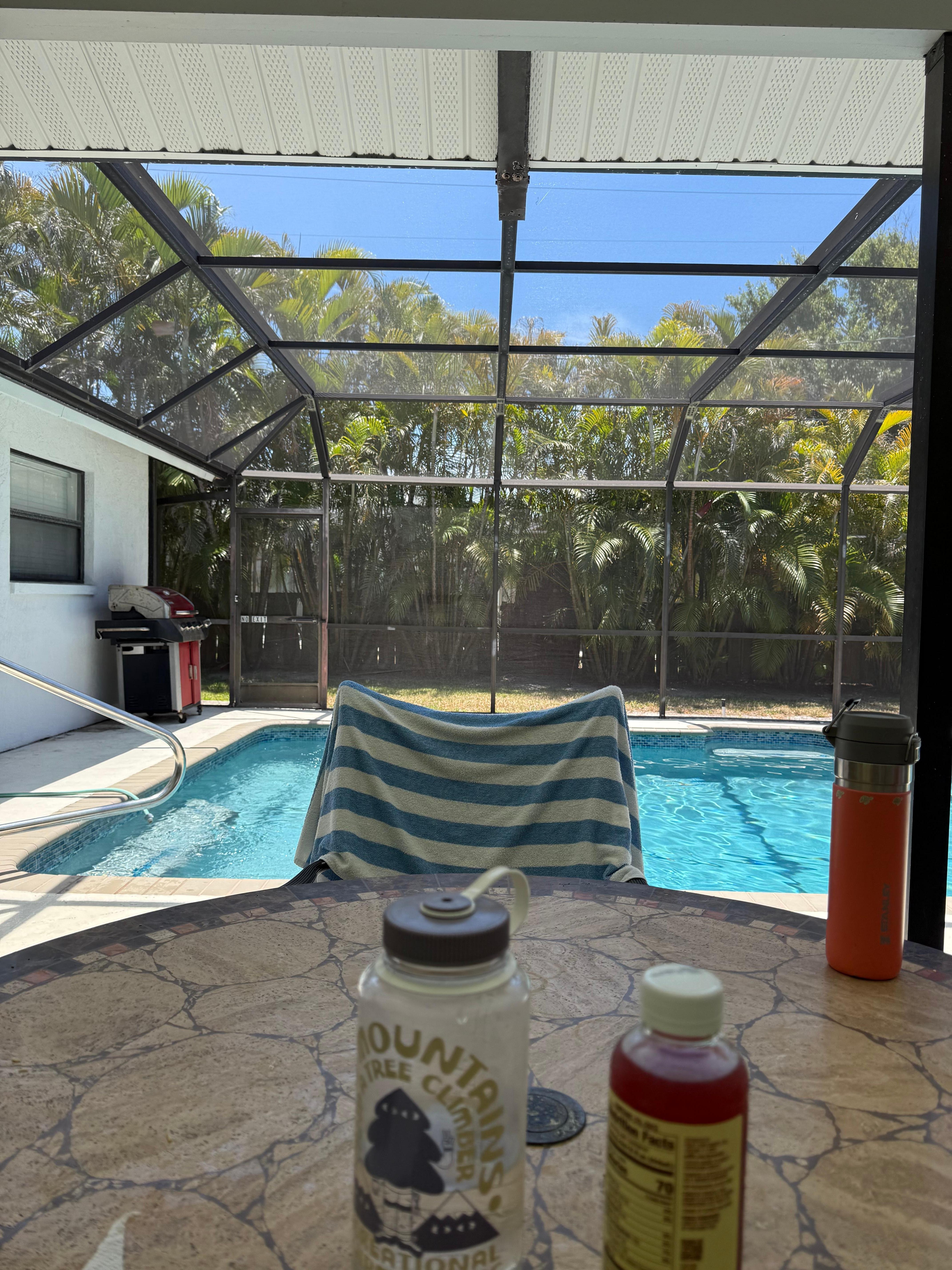 We enjoyed sitting outside after the beach. Pool is very clean.