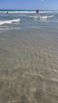Clear and warm water