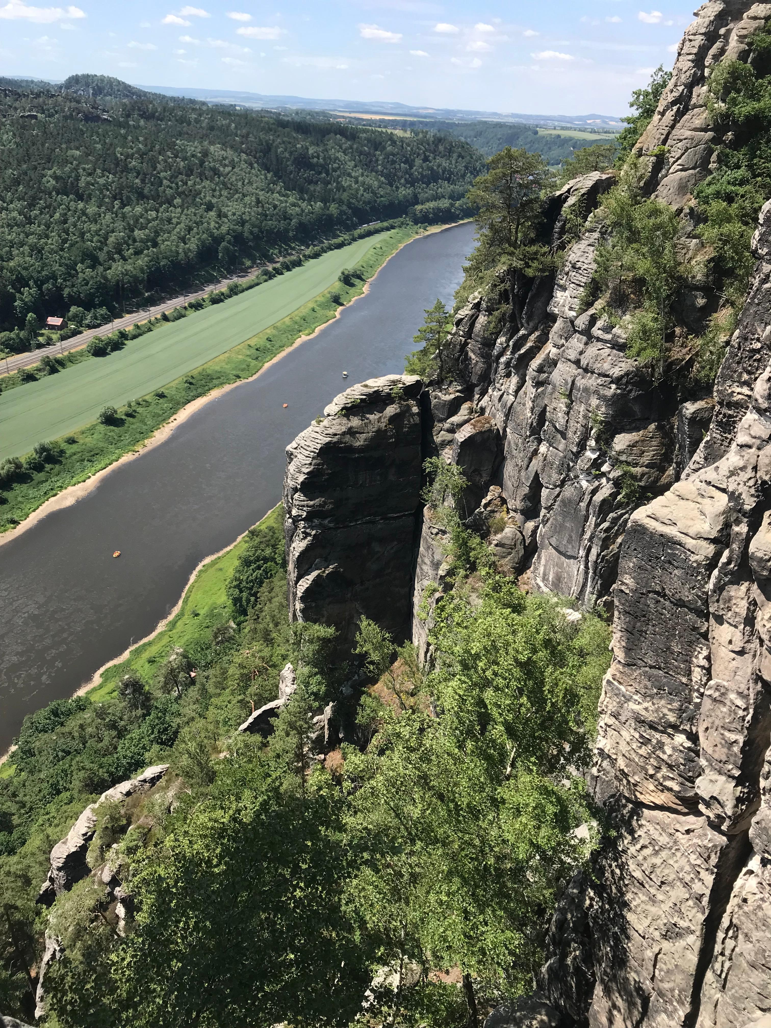 Beautiful views of the Elbe from several viewpoints like Bastei bridge.