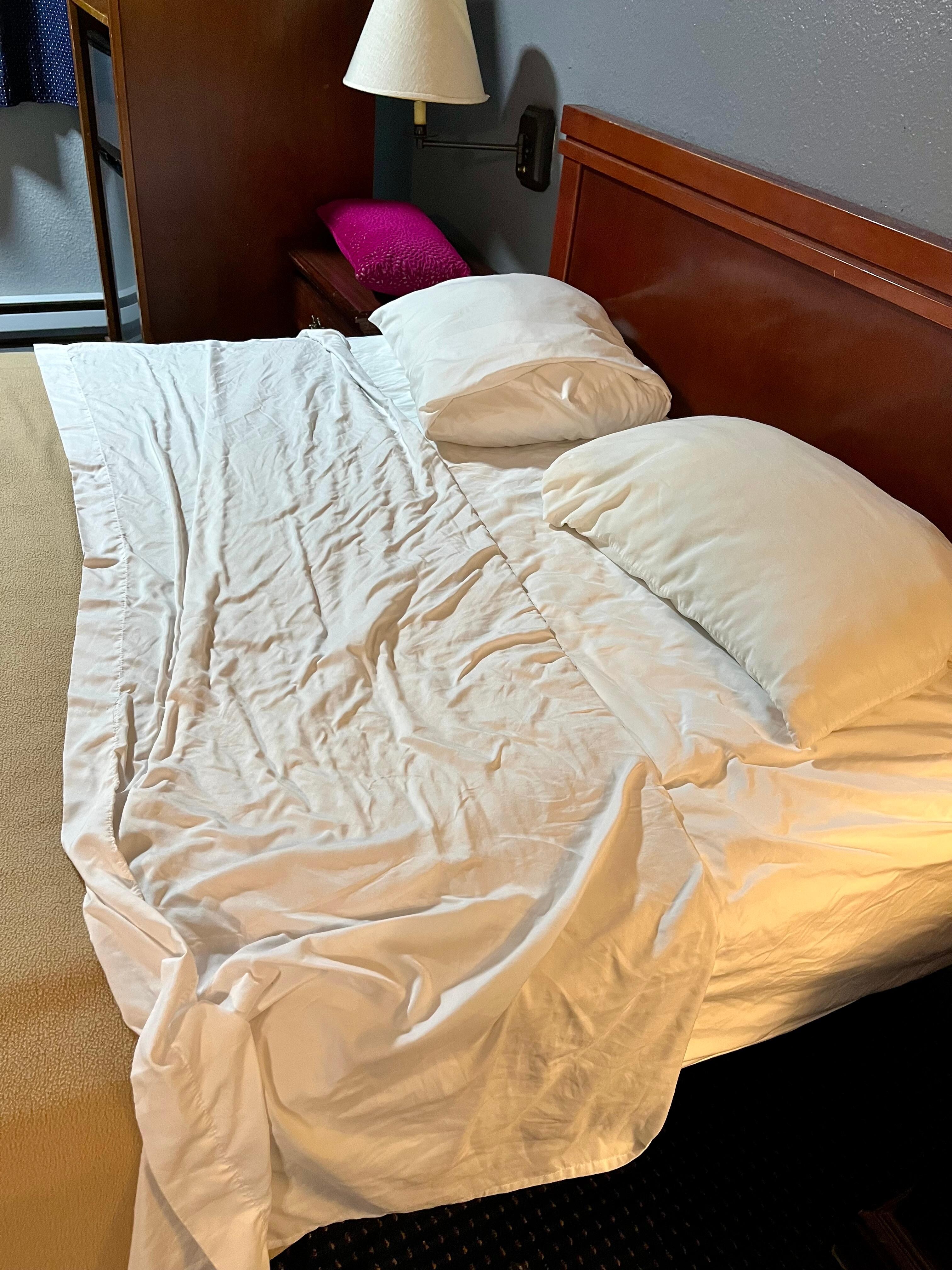 Pulled back bedspread 