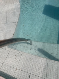 Piscina com lodo de protetor solar