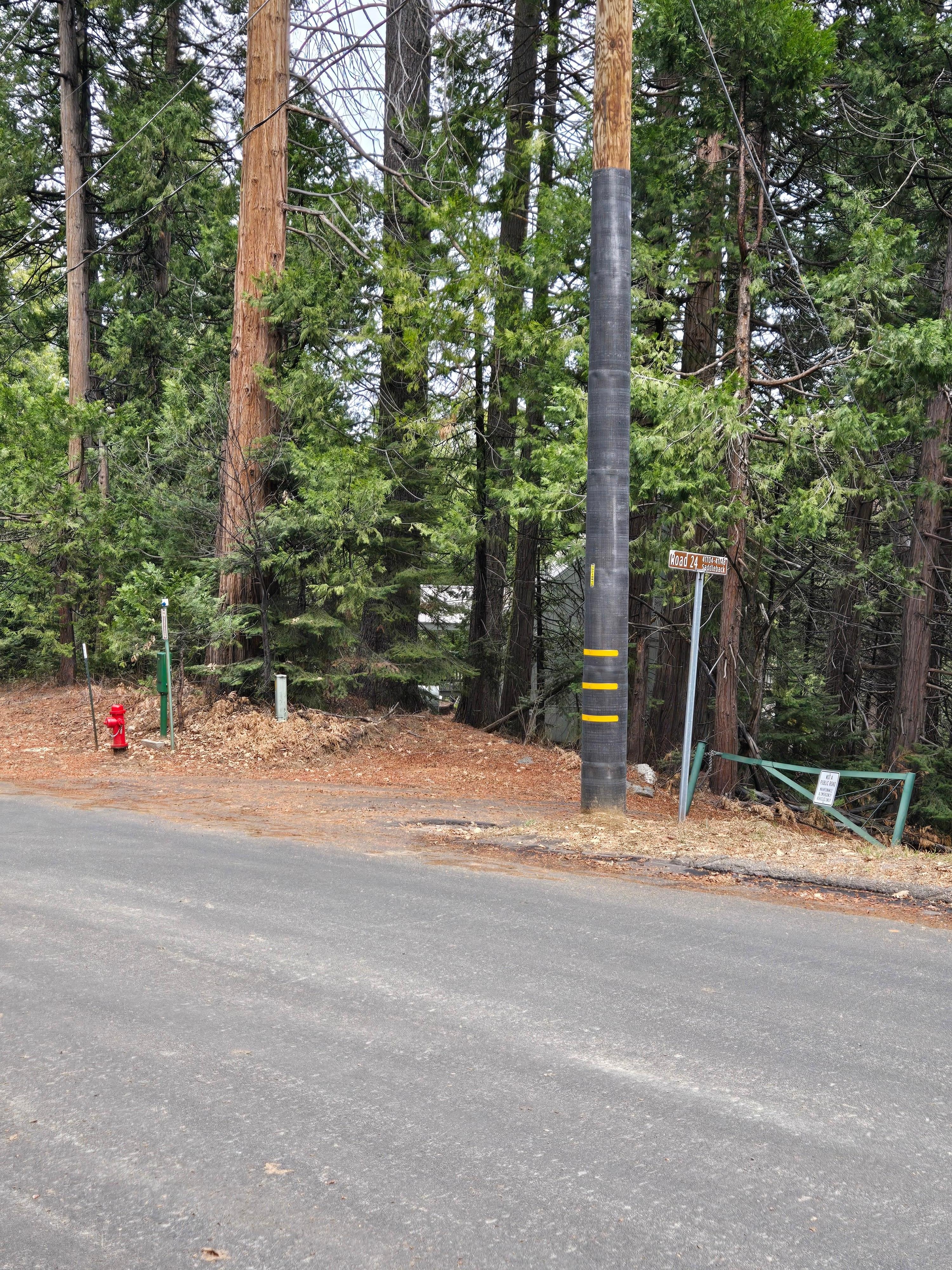The sign for Road 24 is across the road.  This is where you turn left to get to the cabin.  