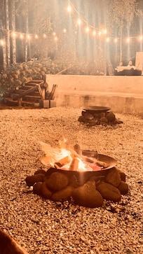 Tem espaço para acender uma fogueira, tomar um vinho e conversar