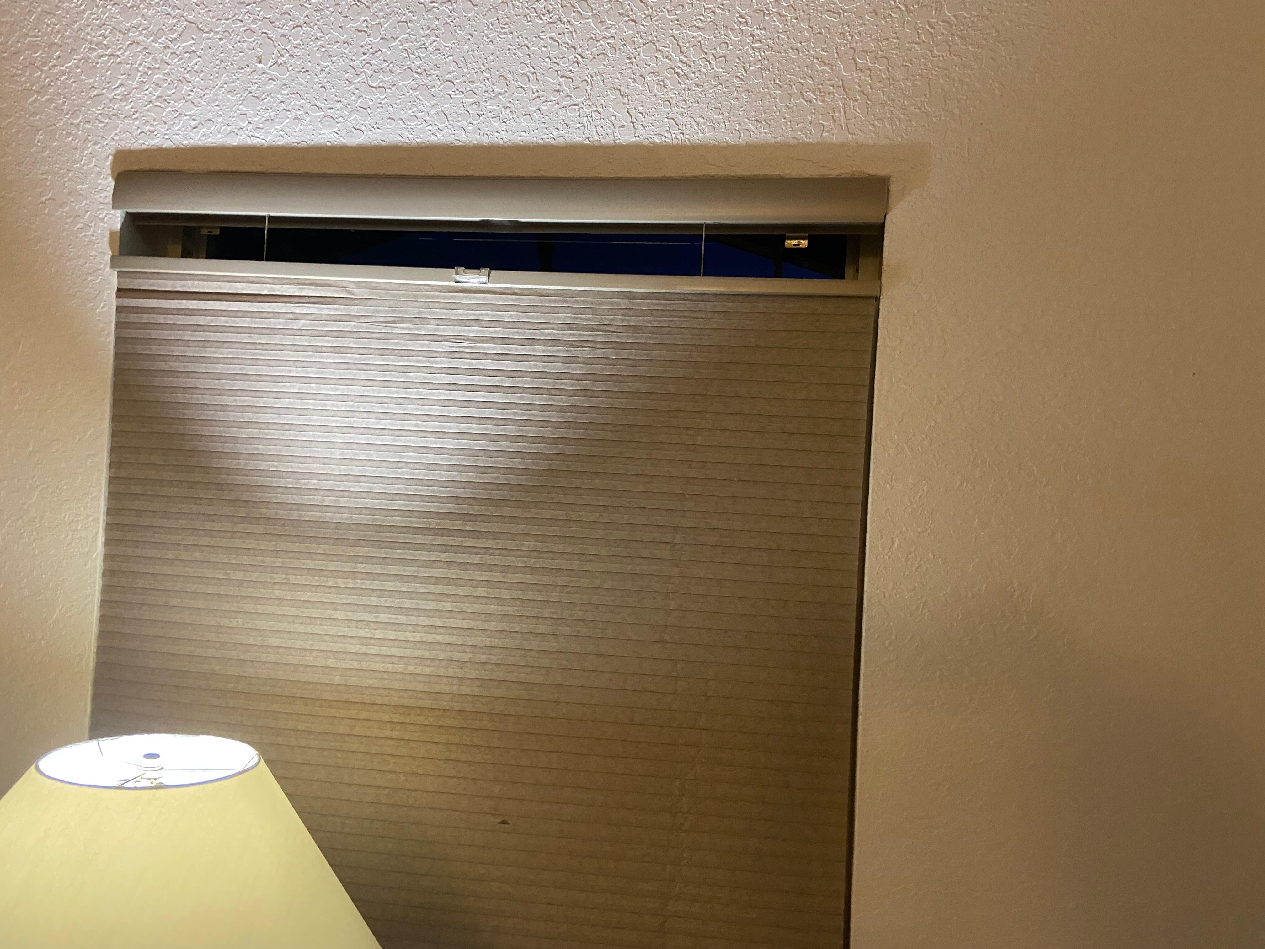 Blinds wouldn’t stay up and one in the kitchen fell down during the night 