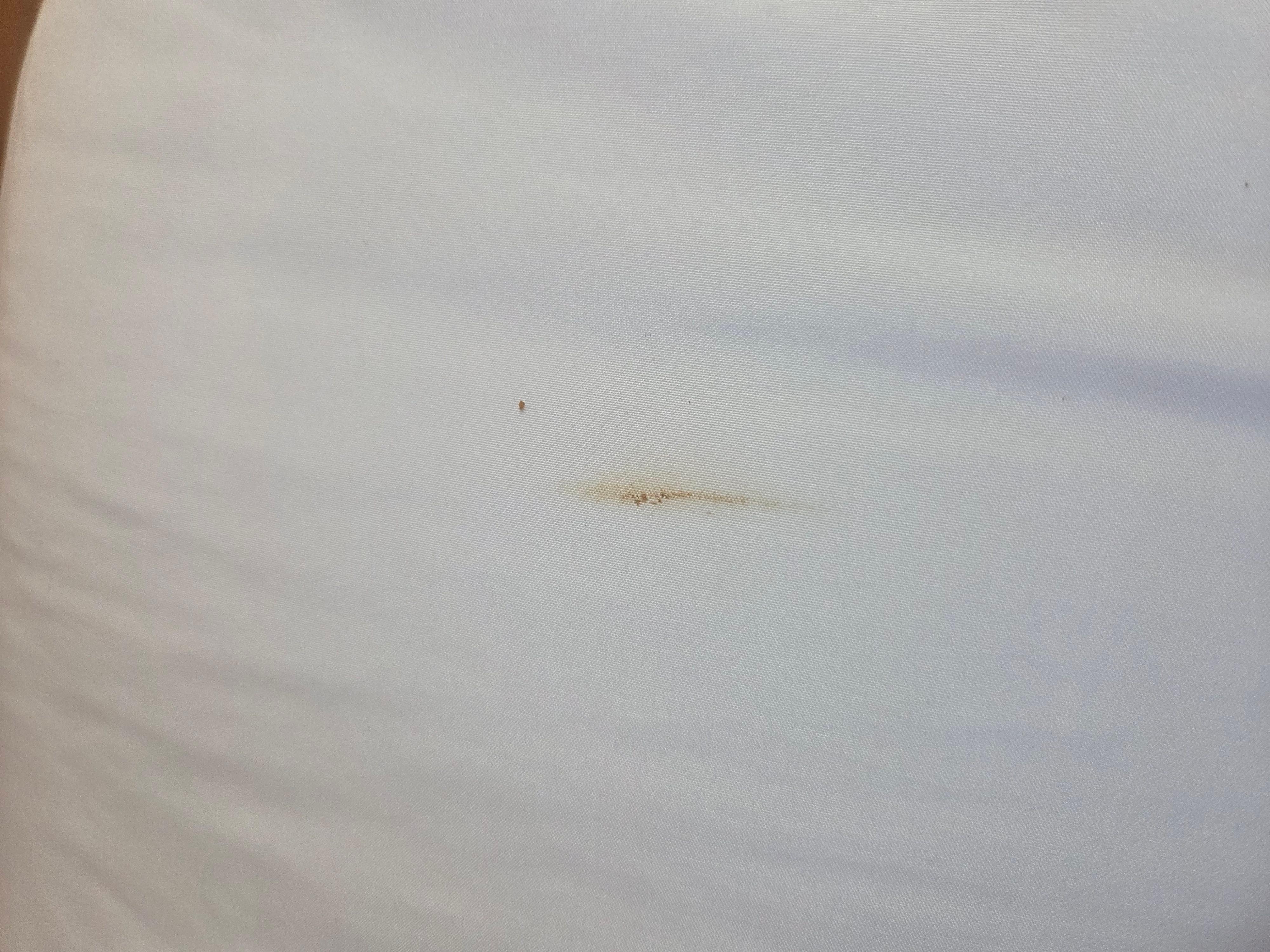 Bed sheet looked like poop stain. Very disappointed.