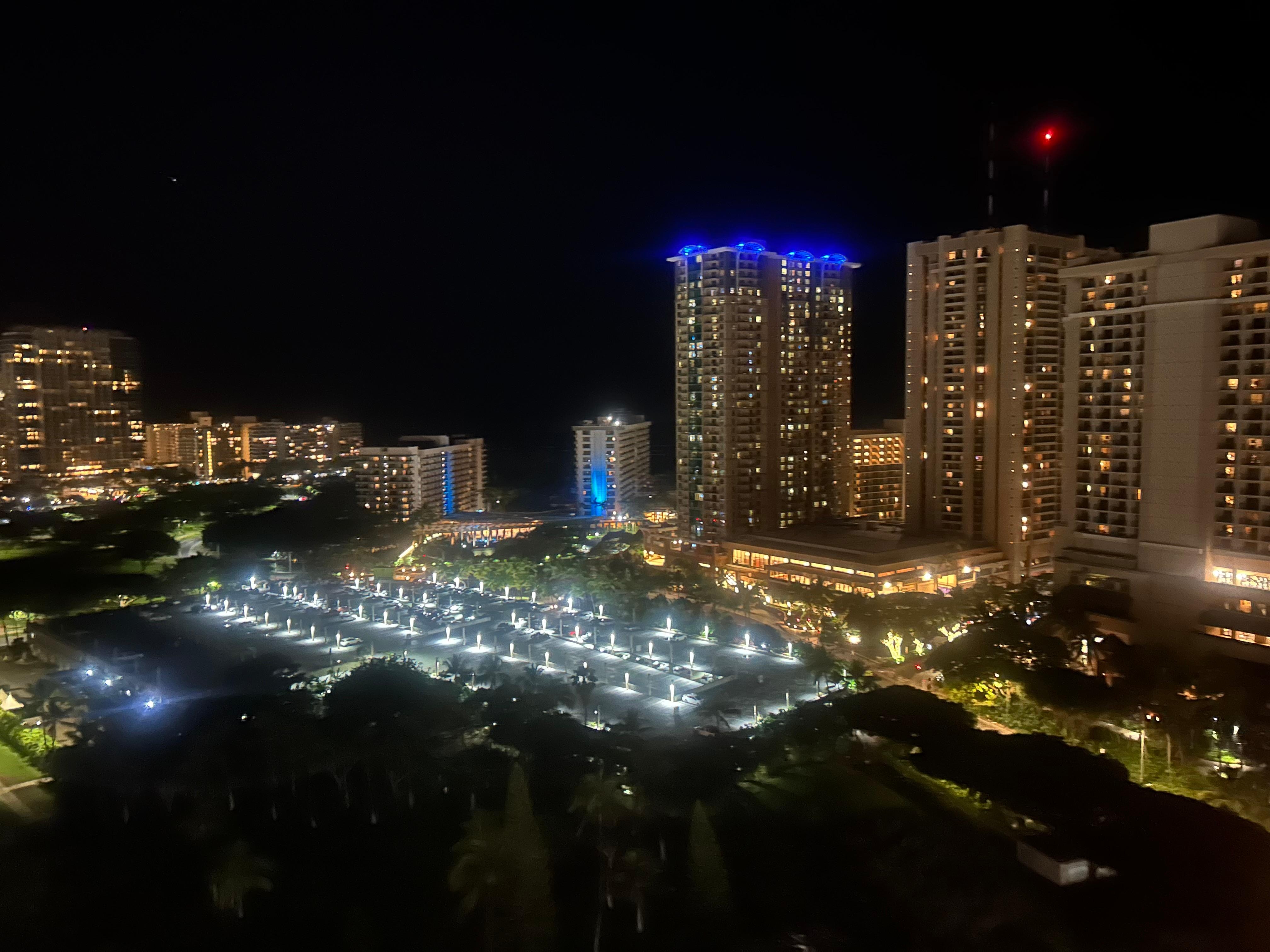 Night view off balcony 