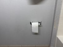 Peeled paint in bathroom, TP was accord my 7 year old had a bit of a hard time reaching just had to hand him TP.