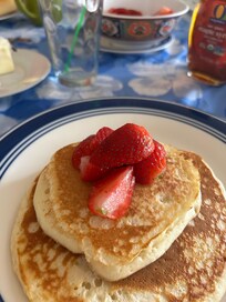 We had all kitchen utensils to make our own rugged pancakes.