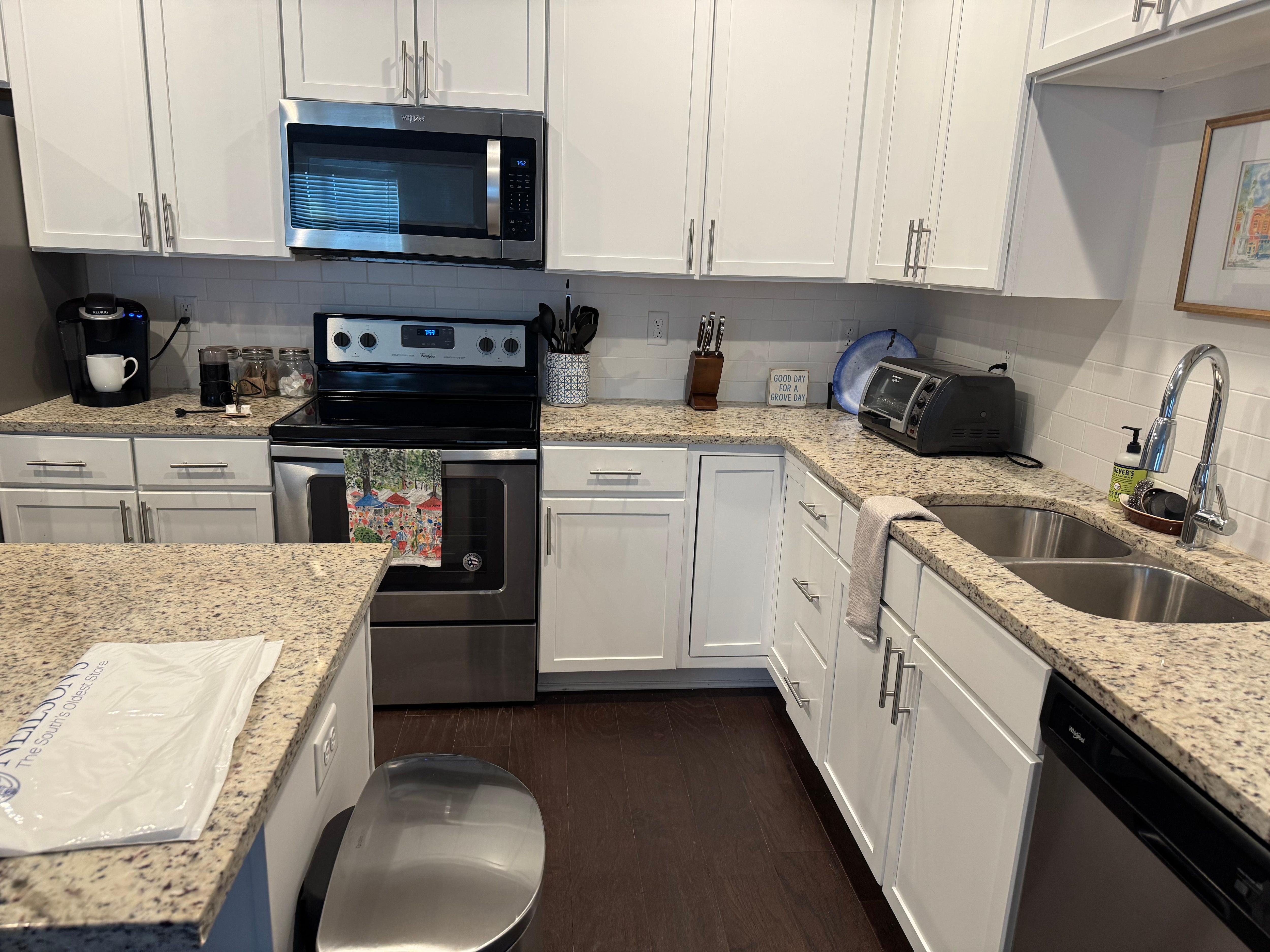 Kitchen was fully stocked and had coffee and tea pods with creamer